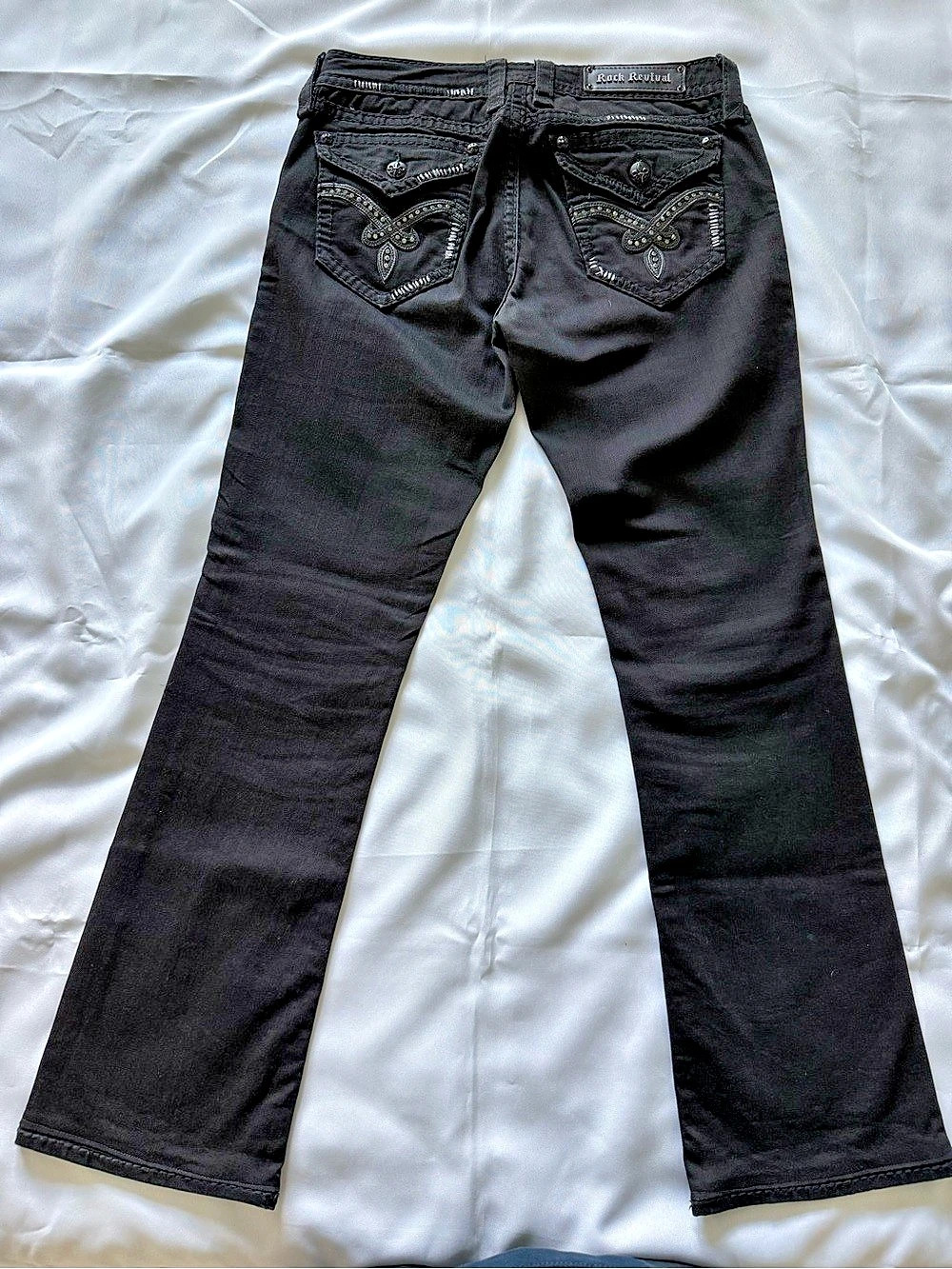 Gals Rock Revival black bootcut jeans; size 32; length 33
